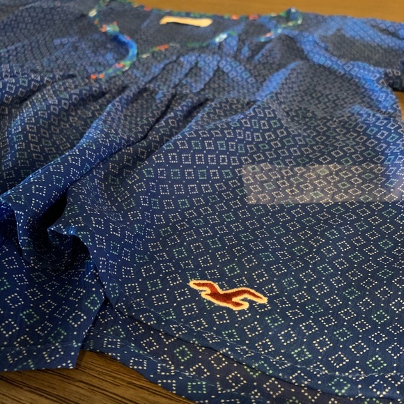 Hollister Dark Blue Sheer Peplum Top - Picture 2 of 5